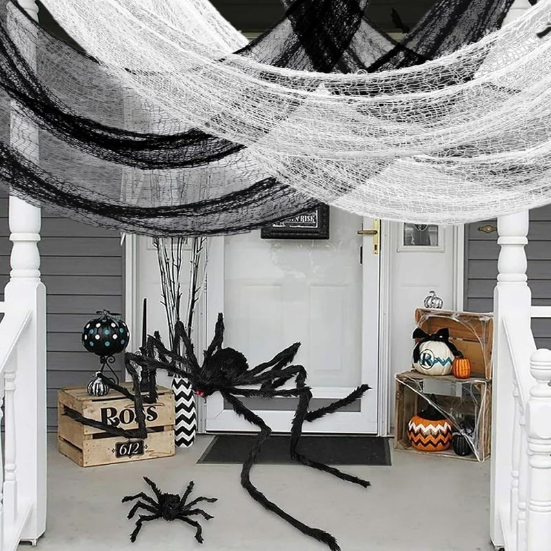 RED-SHYN 4 Pcs Halloween Creepy Gauze Cloth Decorations for Indoor, Home Wall Yard, Haunted House Party Halloween Decoration Supplies - Image 4